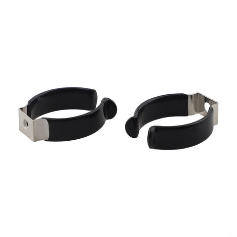 Stainless Steel Spring Terry Clips With Narrow Base And Rubber Grip For Secure Tool Holding In Garage Or Workshop, Fits 20mm To 30mm Tools, 10 Pack Durable Steel Construction, Corrosion Resistant, Non Marring Grip, two clips shown