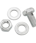 8 Piece Brake Cable Regulator Clamp Set With 26 Square Head Silver Locking Screws And Nuts, showing screws, nuts, and washers