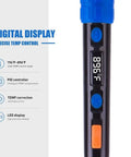 Close-up of Portable 110V 65W Digital Soldering Iron Kit with Adjustable Temperature and LED Display