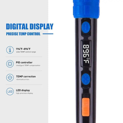 Close-up of Portable 110V 65W Digital Soldering Iron Kit with Adjustable Temperature and LED Display