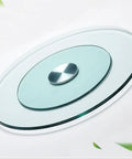Large Round Lazy Susan Turntable Glides Smooth As Butter Dual Plate Connection Heavy Duty Tempered Glass Serving Tray top view