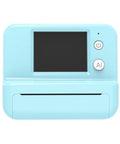 Rock This Slick AI Voice Mini Thermal Printer With Bright Display And Awesome Creative App For Kids Speech To Line Art Drawing Anime Sketch And Hype Storytelling Portable Prints in light blue with buttons and display.