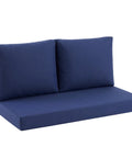 Outdoor Loveseat Cushion Set for Patio Comfort Cozy Up Your Outdoor Space 46 by 26 Inch Deep Seat Cushions Waterproof and Fade Resistant Navy Blue for Wicker Bench Swing and Couch Outdoor Furniture