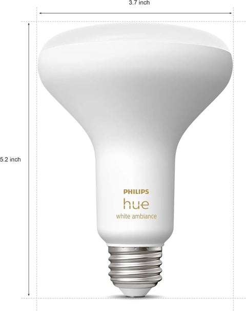 White Ambiance BR30 LED Smart Bulbs With Bluetooth Control, Crisp Warm To Cool White Lighting, standard bulb size view