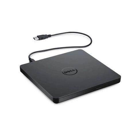 External USB Slim DVD RW Drive For Laptops And Ultrabooks Plug And Play Ultra Portable Black Optical Drive For Reading And Burning DVDs And CDs On The Go. Black slim USB external DVD drive with cable