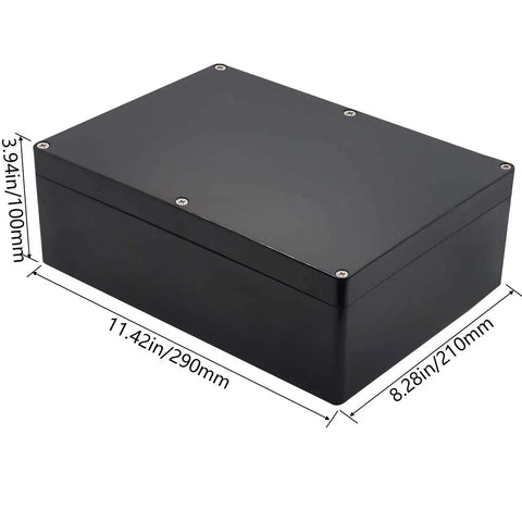 IP65 Waterproof Junction Box ABS Plastic Outdoor Electrical Enclosure For DIY Projects Weatherproof Power Box 11.42 By 8.27 By 3.94 Inches Black