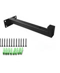 Heavy Duty Black Metal Wall Shelf Bracket For Floating Shelves In Garage Kitchen Workshop Storage L Shaped With Pre Drilled Holes