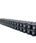 Heavy Duty Roller Chain Compatible With 04C, 06B, 08B, And 10A Standards Made From Heat Treated Carbon Steel showing links and rollers.