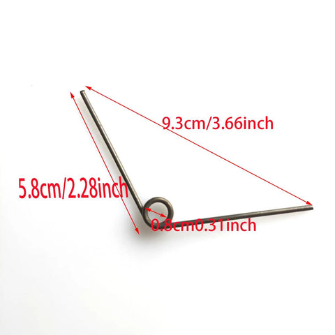5 Pack V Shape Long Reach Pruner Handle Replacement Springs Torsion Kit for Pruning Shears showing dimensions and details