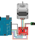 Nema 17 Stepper Motor Bipolar 1.8 Degree 200 Steps connected to circuit board for CNC and robotics application