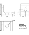 Diagram of Two Hole Inside Corner Bracket for T Slot Aluminum Extrusion, 90 Degree Angle Connector, showing dimensions and clear anodize finish.