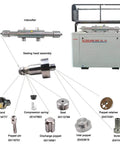 Water jet valve repair kit with sealing head assembly and metal components for on/off valve.