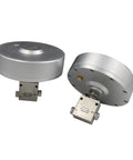 Ultra high pressure needle valve SI30141-NO, stainless steel, 30,000 psi, 9/16in thread; two units, front view.