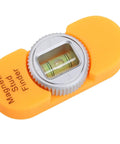 Portable Screw Finder Magnetic Detector for Wood and Metal Studs with level bubble, durable plastic in bright orange color.