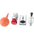 All Metal Watch Crystal Remover Set With Dust Blower Pump Pocket Tool Hand Press Lifter And Puller Plunger Three Piece Pro Grade Watch Crystal Removal Kit