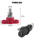 Beefy Heavy Duty Car Battery Junction Posts Block For 12V Systems, Single Stud Power Distribution Block, 1.57 in red and black insulated terminals