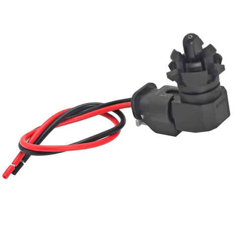 Ambient Air Temperature Sensor With Connector Pigtail Harness Compatible With Buick Envision 2016 2017 Cadillac ATS 2017 CT6 2016 Escalade 2015 2016 Escalade ESV 2015 2017 XT5 2017 GMC Acadia 2017 Canyon 2017 OEM 13583411 Replacement, black plastic with red and black wires