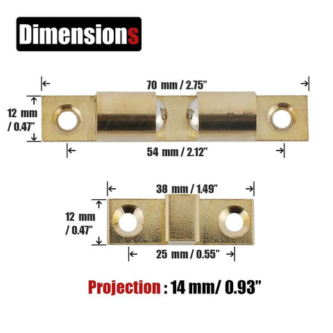 Solid Brass Cabinet Door Catch Set Of 4 Ball Tension Latches For Cabinets And Closets Rustproof Durable Hardware 70mm Dimensions