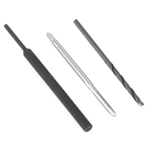 Close-up of tools from 50Pcs Thread Repair Kit For Damaged Steel Threads M2 X 0.4 Stainless Wire Inserts Pro Grade Tool Set