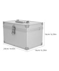 Heavy Duty Kickass Portable Aluminum Toolbox Featuring Reinforced Double Layer Storage And Secure Locks Designed Tough For Engineering Fieldwork And Jewelry Cases side view with dimensions and secure lock