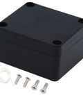 Solid Build Ip65 Waterproof Abs Plastic Electronic Project Box With Drain Plugs Outdoor Electrical Enclosure Battery Housing Component Cabinet Tight Snap Top Black 2.48 X 2.28 X 1.38 Inches with screws