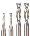 Killer Solid Carbide Router Bits Set For Woodworking Engraving And Milling With 6.35Mm Shank showcasing four precision cutting bits.