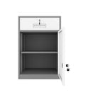 Under Desk Metal Filing Cabinet With Locking Drawers And Printer Stand For Office Storage open view with lock and key