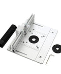 Shop Grade Aluminum Router Table Insert Plate Set Of Three With Cnc Scribed Gauge Strip For Electric Wood Routers compatible with trimmer boards.