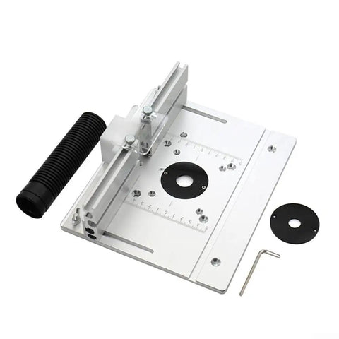 Shop Grade Aluminum Router Table Insert Plate Set Of Three With Cnc Scribed Gauge Strip For Electric Wood Routers compatible with trimmer boards.