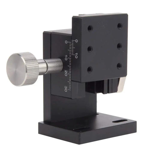 Beefy Manual Lifting Stage With Z Linear Slide Table, 40x40mm, aluminum alloy, shown from side angle for precise trimming.