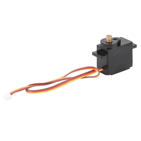 Built Tough Heavy Duty Front Motor Drive Servo Game Changer For XK X450 RC Fixed Wing Aircraft with wires visible.