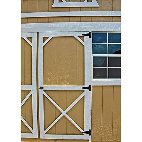 Installed 6 Inch T Strap Shed Door Hinges Heavy Duty Black Tee Hinge For Wooden Fences Yard Doors Barn Doors And Gates