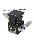 Three Axis Linear Stage 40x40mm With Cross Roller Bearing In Black Aluminum, Optical Table, XYZ Precision Movement