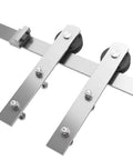 Six Feet Brushed Nickel Sliding Barn Door Hardware Kit For 36 Inch Door With Smooth Quiet Track System Sturdy Construction