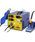 Ultimate 3 In 1 Soldering Power Supply Set With Hot Air Gun And Iron For BGA Rework Station features digital controls and multiple tools.