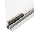 Close-up of stainless steel roller and track from Full Extension Drawer Slides Set Four Pieces Stainless Steel Rollers With Detachable Quick Release Latches For Glass Sliding Doors And Cabinets 5mm Wheel Clamp Track Smooth Quiet Operation
