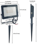 2 Pack 50W Cool White LED Flood Light Outdoor IP65 Waterproof Low Voltage 12V 60V AC DC Wall Mount Security Landscape Lighting side view