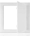 Built Tough Drywall Access Panel 10 By 10 Inch Plastic Wall Hole Cover For Ceiling Plumbing featuring open white PVC panel.