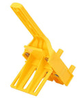 Precision Woodworking Dowel Jig Kit With Rugged Metal Bushings And A Straight Shooter Handle, yellow plastic tool for precise joinery.