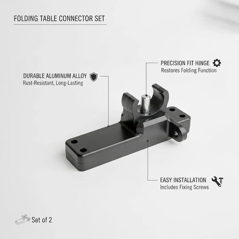 Heavy Duty Folding Table Connector Kit 2 Pack With Screws For Camping And Patio Slatted Tables Replaces Damaged Hinge Connectors And Keeps Your Table Solid While You Grill Or Get Work Done.