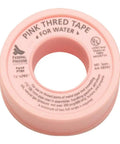 Pink PTFE Thread Seal Tape For Leak Proof Plumbing And HVAC Pipes The Go To High Density Water Line Sealant Non Toxic Pro Grade Half Inch By Two Hundred Sixty Inch Rolls, front view
