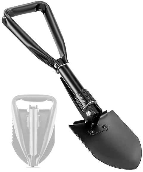 Compact 18.5 Inch Folding Camping Shovel With High Carbon Steel Blade Lightweight Ergonomic Design Portable Digging Shovel