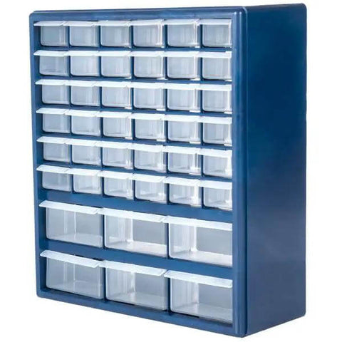 Durable 42 Compartment Plastic Storage Drawer Organizer For Desktop Or Wall Mount Clear See Through Drawers For Hardware