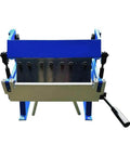 Front view of 12 Inch 20 Gauge Mild Steel Bench Pan And Box Brake Machine with 5 removable fingers for small shops