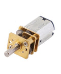 GA12-N20 N20 gear reducer motor with brass gearbox and steel shaft, front view