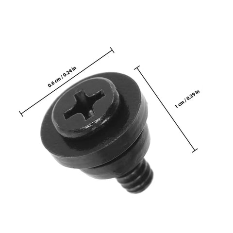 Ten Piece Hard Drive Screws With Allen Key For 2 5 Inch Ssd And 3 5 Inch Hdd Featuring Shock Absorbing Spacers Made For Pc Gaming Rigs And Builds When Locked Super Tight To Save Time While Avoiding Screw Issues During Maintenance For Secure Build Now. Black HDD screw with washer, 0.6 cm x 1 cm