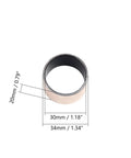 Heavy Duty 30mm Sleeve Bearing 34mm Od X 20mm Length Oilless Bushing Bronze Core For Machines dimensions and detail
