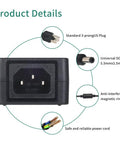 Detailed view of Beefy 24V DC Power Adapter 5A Switching Power Supply with 5.5mm x 2.5mm plug and US 3-prong AC input