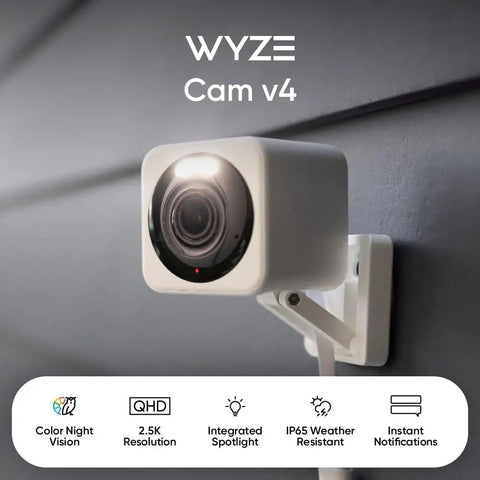 2.5K AI Security Camera For Indoor And Outdoor Home Surveillance No Subscriptions Required With Color Night Vision Baby Monitor And Pet Camera Free Expert Help Easy Setup mounted on a wall