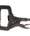 6 Inch C Clamp Locking Pliers With Standard Jaws And Intuitive Thumb Knob For Home Shop And Woodworking Projects, black finish.